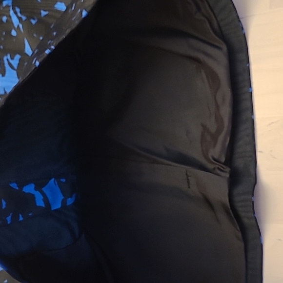 LIKE NEW VTG Unbranded Deep Blue and Black Floral Print 1980s Blazer - Picture 14 of 15